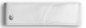 Estuche Caran d'Ache 2 Piezas Piel Leman Blanco